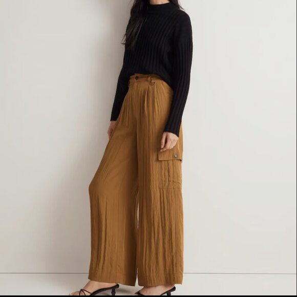MADEWELL HARLOW WIDE LEG CARGO TROUSER PANTS SPICED OLIVE GREEN NEW 00 - Picture 2 of 10